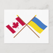 カナダとウクライナが国旗を越えた ポストカード (正面)