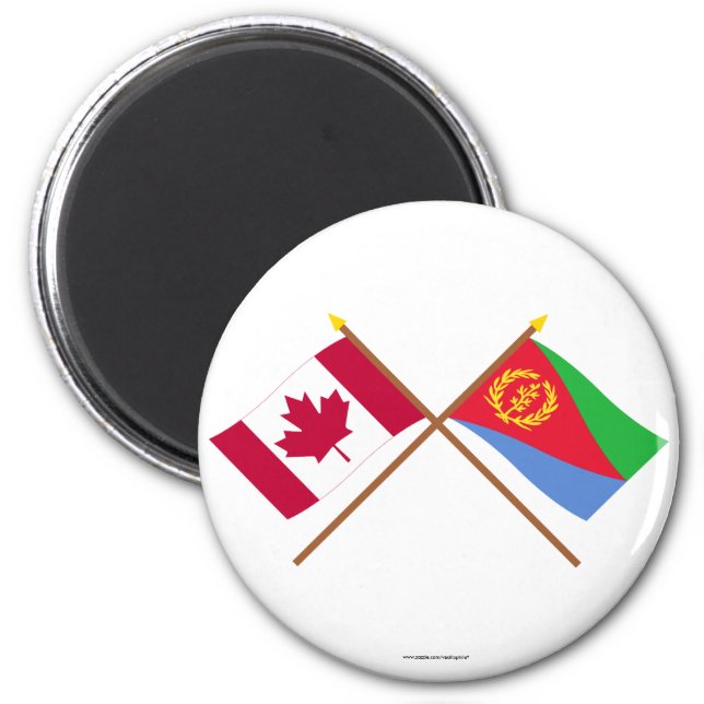カナダとエリトリアが国旗を交差 マグネット (正面)