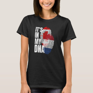 カナダとオランダミックスDNA伝統フラグ Tシャツ