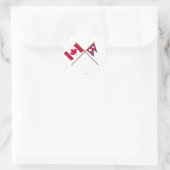 カナダとネパールが国旗を越えた ラウンドシール (バッグ)