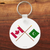 カナダとパキスタンが国旗を越えた キーホルダー (正面)