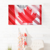 カナダと米国の国旗 横断幕 (インサイチュ)