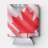 カナダと米国の国旗 缶クーラー (裏面)