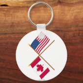 カナダと統一された州が国旗を越えた キーホルダー (正面)