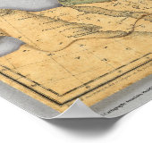 カナダと統一された州の地図 ポスター (角)