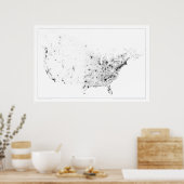 カナダと統一された州国勢調査ロードマップ ポスター (キッチン)