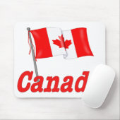 カナダなびく国旗 マウスパッド (マウス)