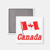 カナダなびく国旗 マグネット (正面/裏面)