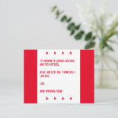 カナダに神の祝福を。愛を込めて、あなたのアメリカ人の友達から。 ポストカード (スタンド正面)