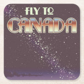 カナダに飛ぶ スクエアペーパーコースター (正面)