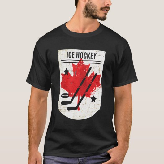 カナダのアイスホッケーカナダのデイギフトのための Tシャツ (正面)