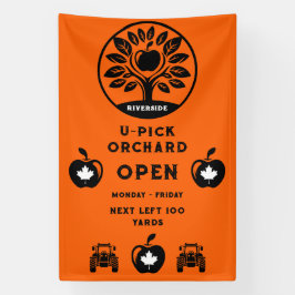 カナダのアップルファームUピックプロモーション 横断幕