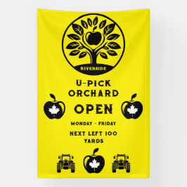 カナダのアップルファームUピックプロモーション 横断幕