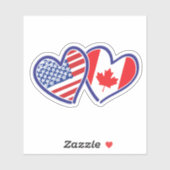カナダのアメリカのハート国旗 シール (シート)