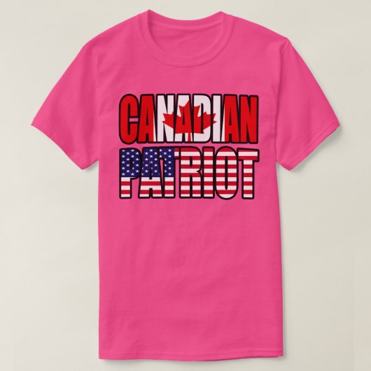 カナダのアメリカの愛国者プライド伝統旗のギフト Tシャツ (デザイン正面)