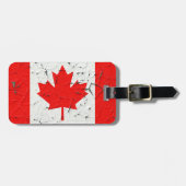 カナダのアメリカハナノキの葉のカナダの皮のペンキは見ます ラゲッジタグ (正面横)