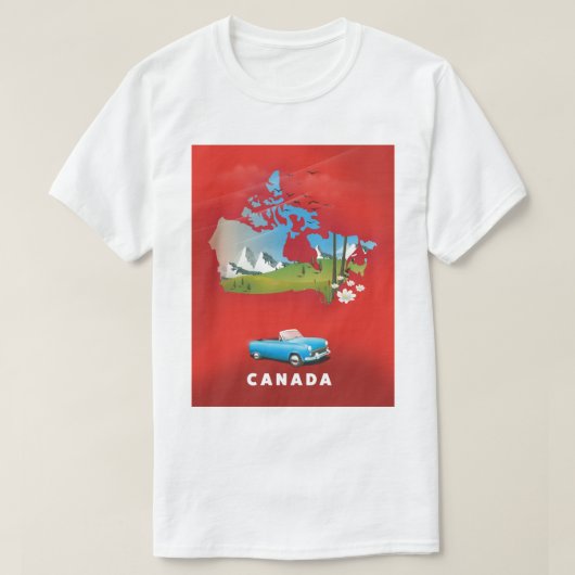 カナダのイラスト旅行の印刷物 Tシャツ (デザイン正面)
