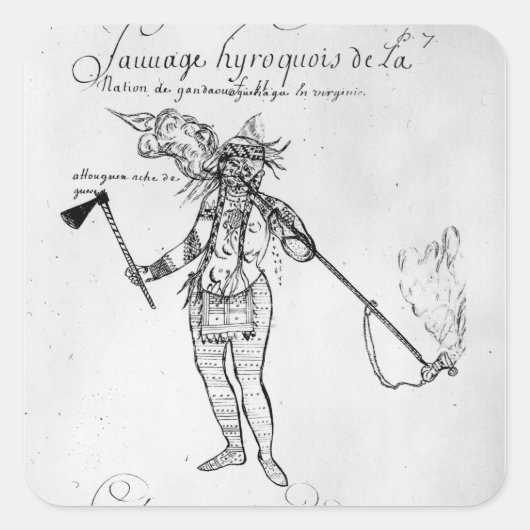 カナダのイロコイインディアン スクエアシール (正面)