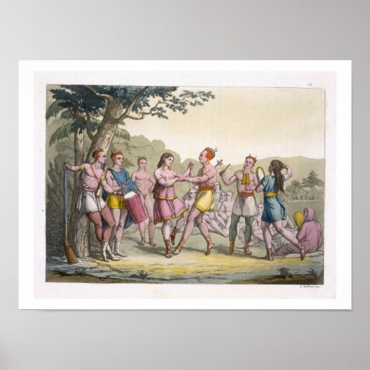 カナダのインディアンダンスの夕べ（色engra） ポスター (正面)