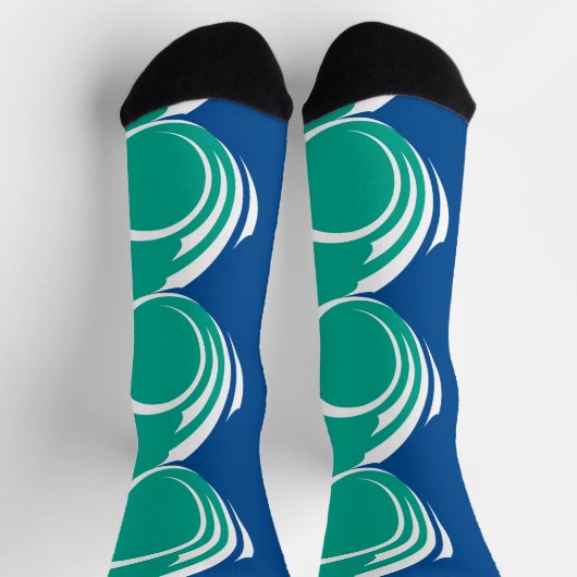 カナダのオタワ州旗を持つ男性クルー用ソックス ソックス (上部)