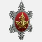 カナダのオーナメントのカナダの記念品の装飾 スノーフレークピューターオーナメント (左)