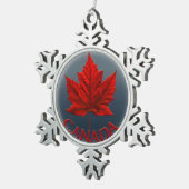 カナダのオーナメントのカナダの記念品の装飾 スノーフレークピューターオーナメント (右)