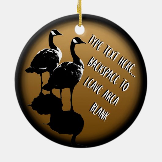 カナダのオーナメントのパーソナライズなカナダのガチョウの記念品 セラミックオーナメント (裏面)
