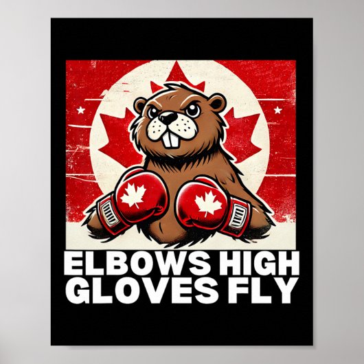 カナダのカウンターを肘で上げる関税ビーバーB ポスター (正面)