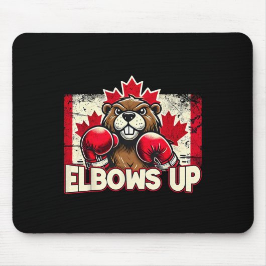 カナダのカウンターを肘で上げる関税ビーバーB マウスパッド (正面)