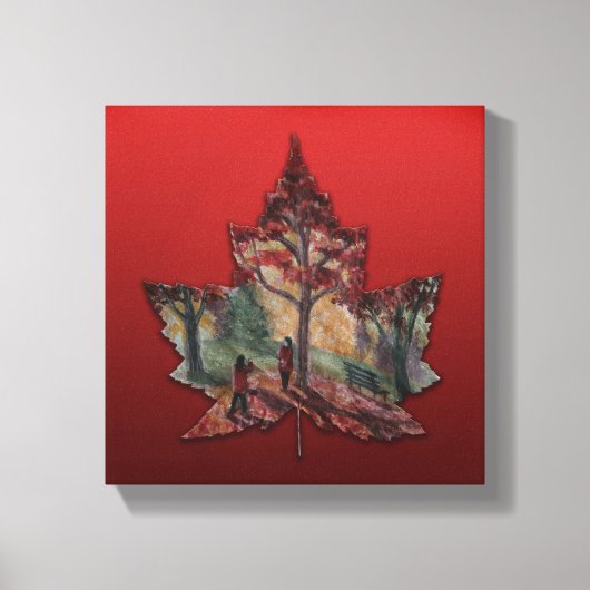 カナダのカエデの葉のアートプリント - キャンバス (正面)