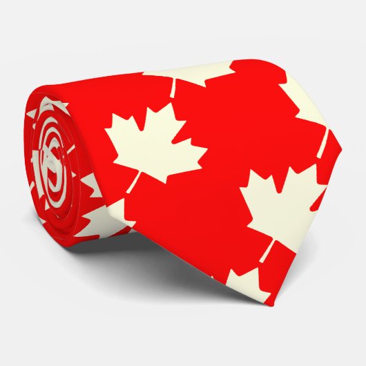 カナダのカエデの葉のタイ ネクタイ (ロール)