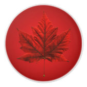 カナダのカエデの葉のドア・ノブ セラミックノブ (正面)