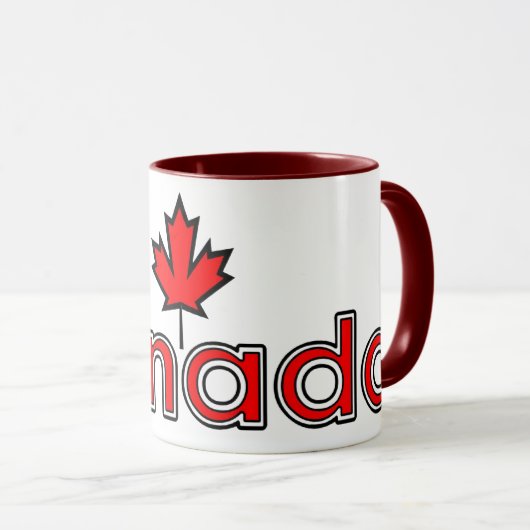 カナダのカエデの葉のマグ マグカップ (正面右)