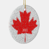 カナダのカエデの葉の吹雪の休日のカスタムの日付 セラミックオーナメント (右)