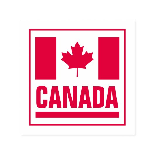 カナダのカエデ葉旗 セルフインキングスタンプ (デザイン)