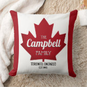 カナダのカエルの葉 ファミリー ネーム クッション (ブランケット)