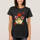 カナダのカエル カエデの葉 カナダの旗 動物 F Tシャツ (正面)