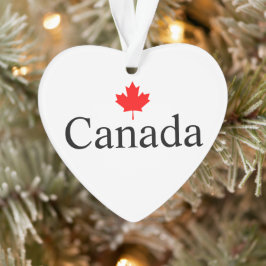 カナダのカスタム文字とレッドメープルリーフのミニマリスト オーナメント