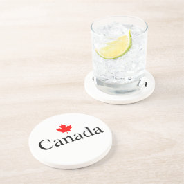 カナダのカスタム文字とレッドメープルリーフのミニマリスト コースター