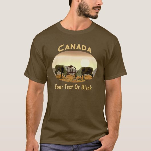 カナダのカリブー対決 Tシャツ (正面)