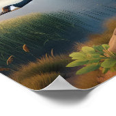 カナダのガチョウが穏やかな湿地に ポスター (角)