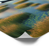 カナダのガチョウが穏やかな湿地に ポスター (角)