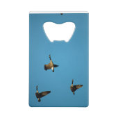 カナダのガチョウが飛んでいる クレジットカード栓抜き (裏面)