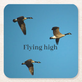 カナダのガチョウが飛んでいる スクエアペーパーコースター