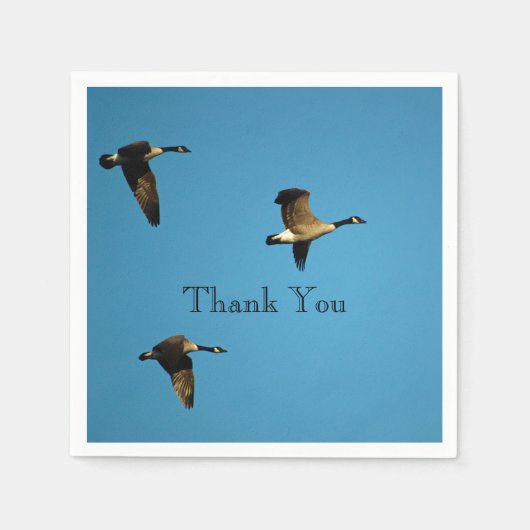 カナダのガチョウが飛んでいる スタンダードカクテルナプキン (正面)