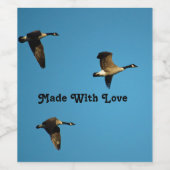 カナダのガチョウが飛んでいる ワインラベル (シングルラベル)