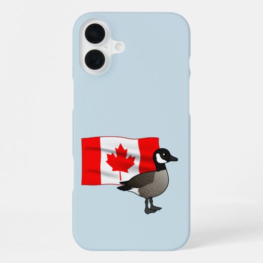 カナダのガチョウと国旗 iPhoneケース (裏面)
