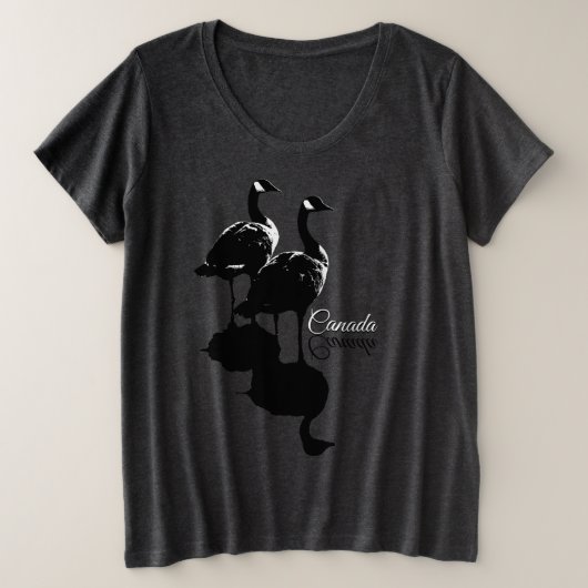 カナダのガチョウのシャツとサイズのガチョウのTシャツ プラスサイズTシャツ (デザイン正面)