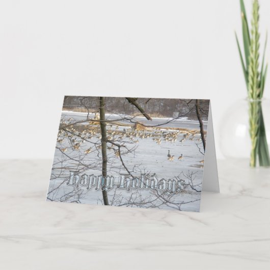 カナダのガチョウの幸せな休日カード シーズンカード (正面)