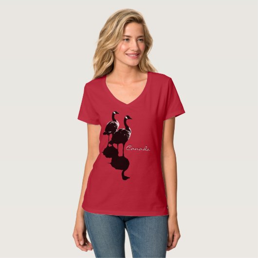 カナダのガチョウの記念品Women'sTワイシャツ及びガチョウのギフト Tシャツ (正面フル)